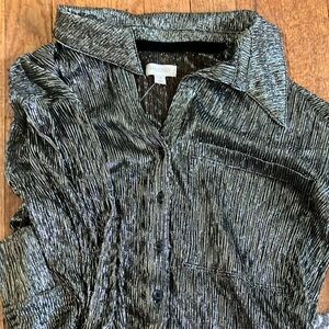 Pilcro Metallic Button-Up Shirt